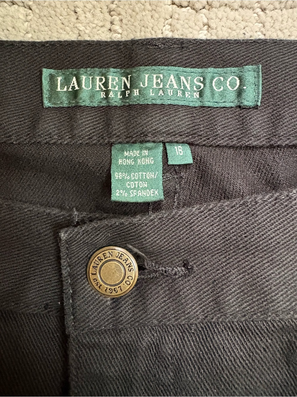 Ralph Lauren Black Flare Lace Appliqué Trim Jeans - Picture 3 of 10